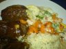 Roulade mit Reis und Rahmgemuese