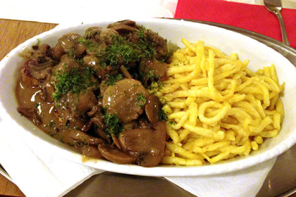 Wildgulasch Pilze Spätzle